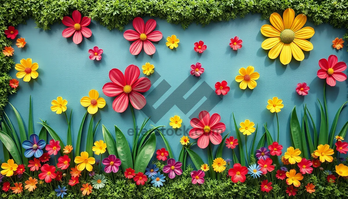 Picture of Bright Floral Bouquet with Yellow and Pink Flowers