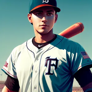 Smiling Male Athlete in Baseball Uniform