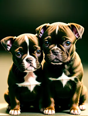 Adorable Boxer Puppy with Wrinkled Brown Coat