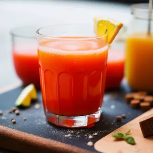 Fresh Orange Juice in Glass Cup