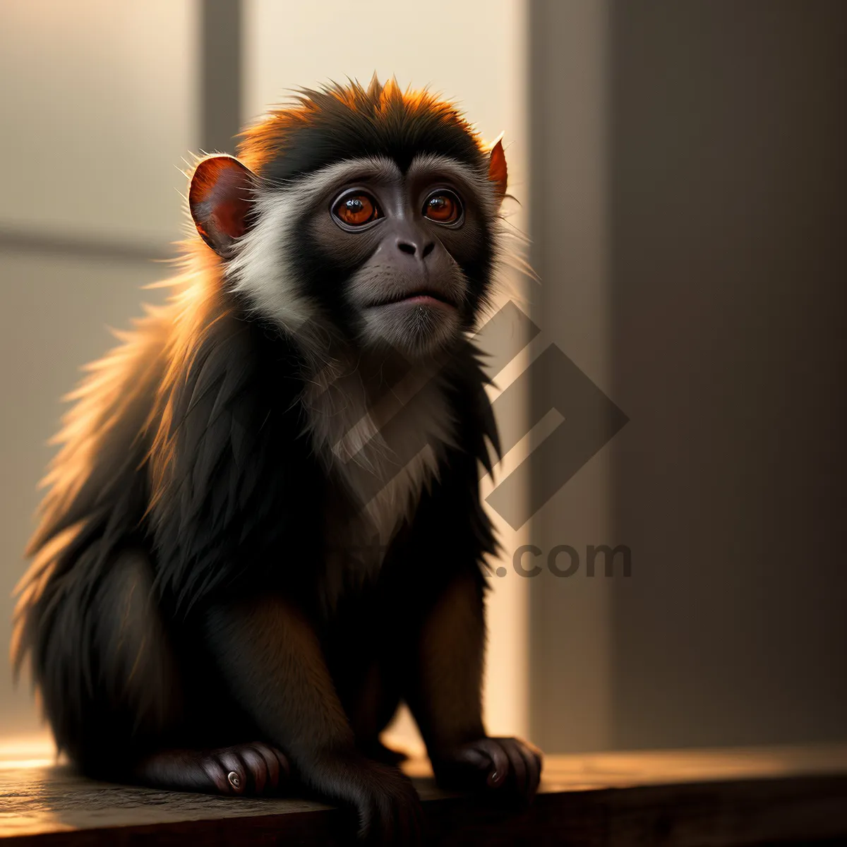 Picture of Cute Jungle Primate with Furry Portrait