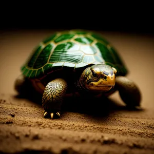 Shell-Protected Box Turtle: Slow Reptile with Hard Shell