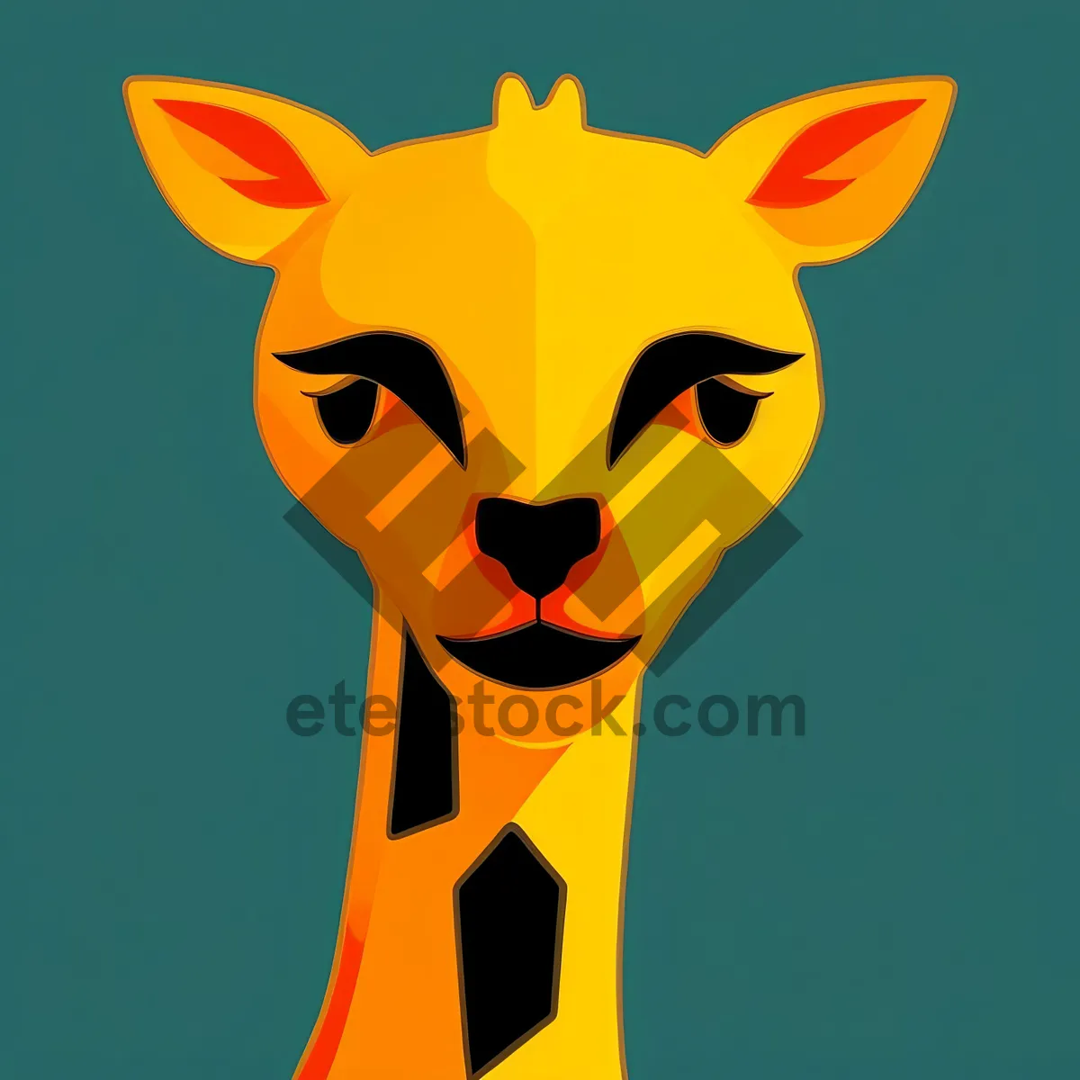 Picture of Cute Giraffe with a Stylish Mustache