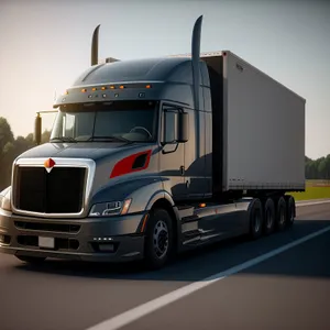 Transport Truck Speeding on Highway