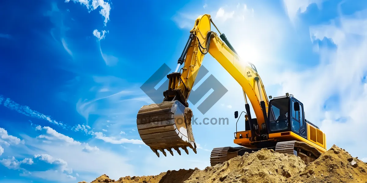 Picture of Industrial Excavator Working on Construction Site