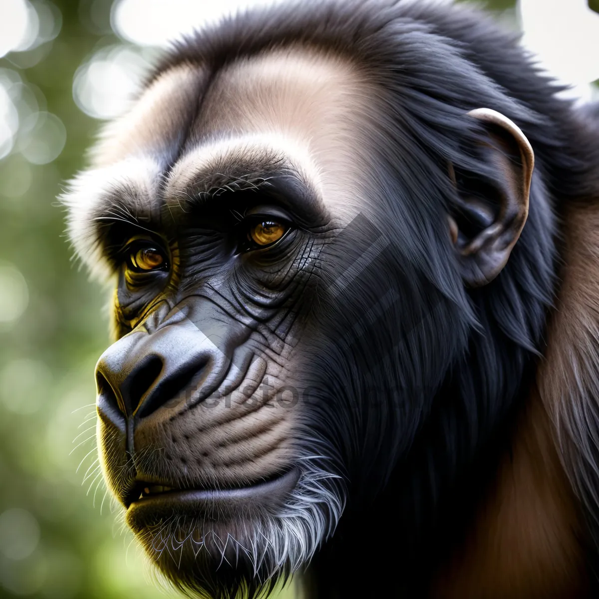 Picture of Primate Family: Playful Baby Chimpanzee in the Wild