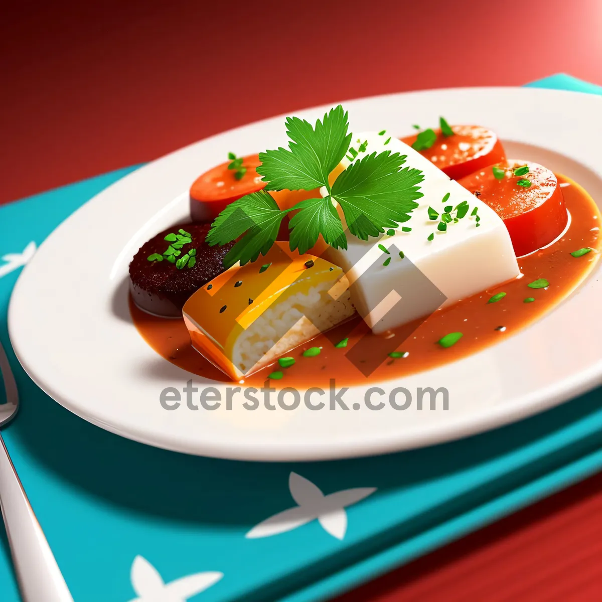 Picture of Delicious Tomato and Salmon Gourmet Plate