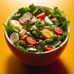 Delicious and Healthy Vegetable Bowl with Fresh Ingredients