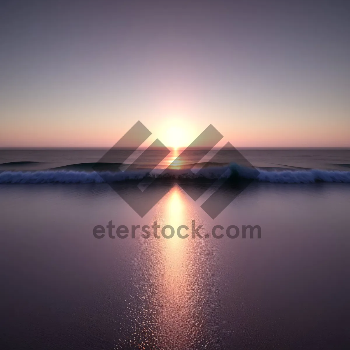 Picture of Golden Horizon at Sunset over Ocean