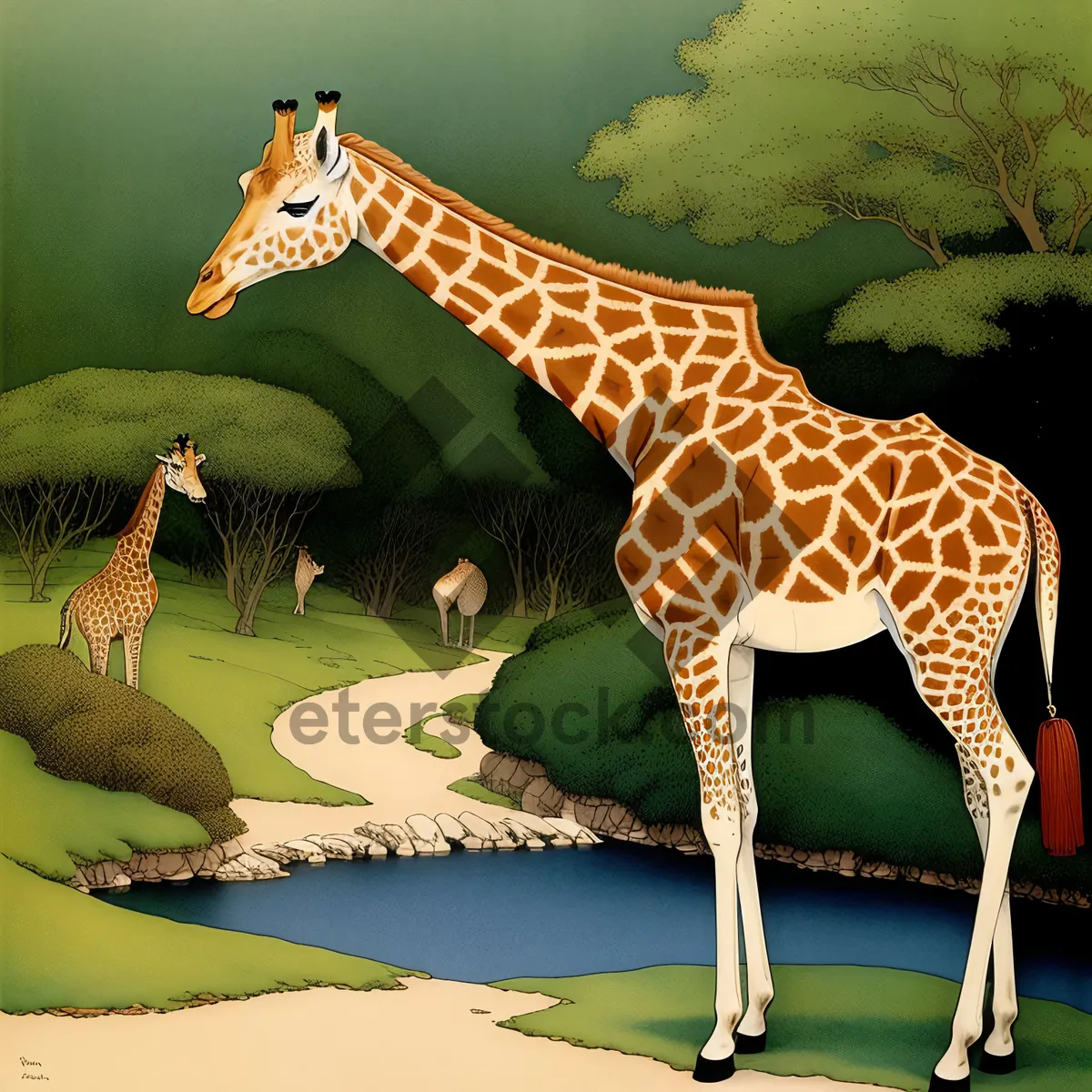 Picture of Majestic Giraffe in the Wild Safari