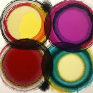 Colorful Circle Design with Rouge Paint Brush