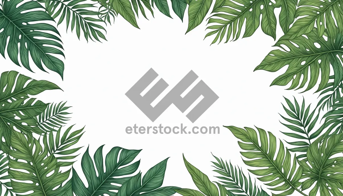 Picture of Silhouette tree branch with floral design and leaves.