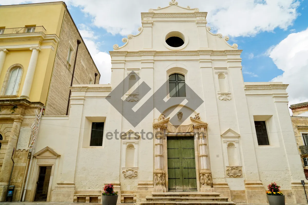 Picture of Historic Cathedral Tower in City Skyline