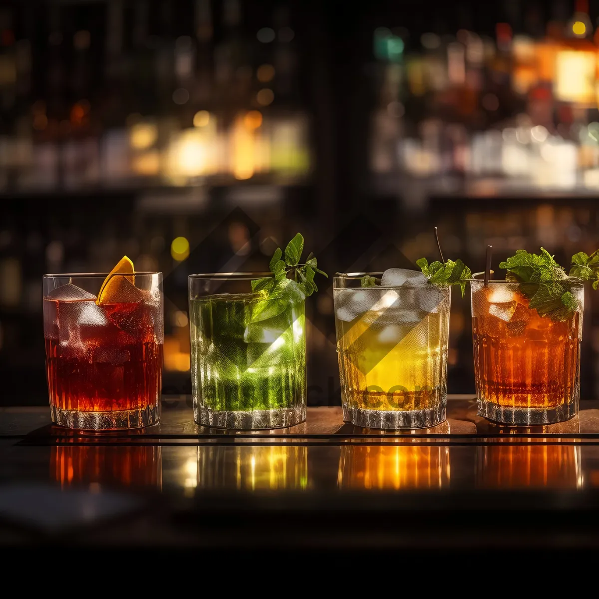 Picture of Fresh Fruit Cocktail on Restaurant Table for Party