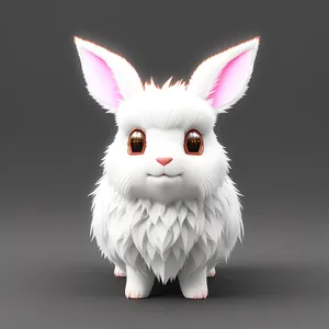 Fluffy Rabbit Portrait: Adorable Easter Bunny with Soft, Cute Ears