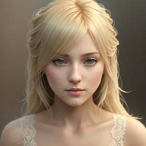 Blond Beauty in Elegant Wig and Fashionable Makeup