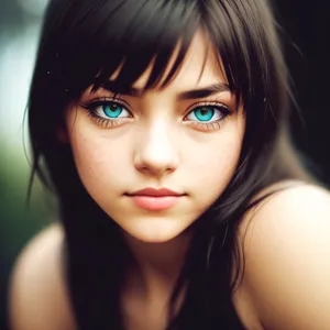 Sultry Locks: Attractive Model with Sensual Makeup and Stunning Eyes