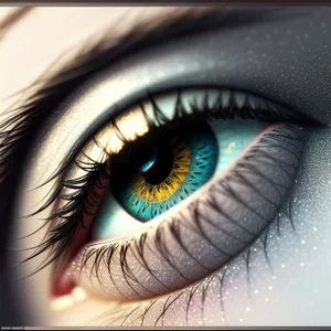 Intense Gaze: Closeup of Eye with Mascara-Coated Eyelashes