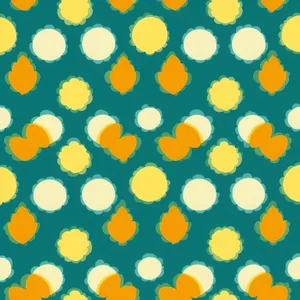 Retro Floral Circle Pattern Wallpaper Texture Element