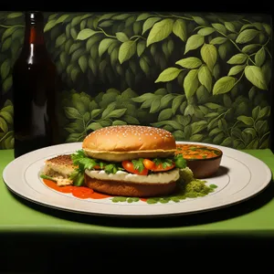 Healthy Grilled Chicken and Veggie Sandwich on Whole Wheat