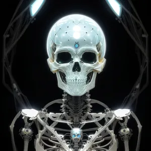 Black Pirate Skull Mask with Poisonous Spine Anatomy