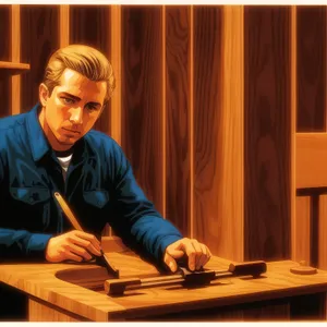 Productive Businessman Enjoying Melodies on Marimba at Work