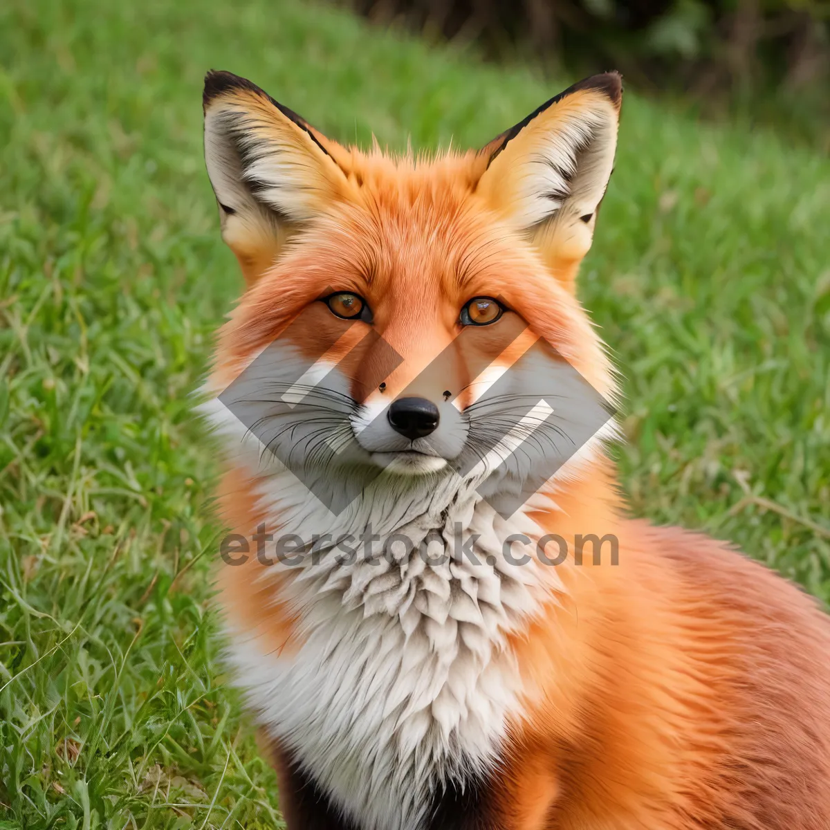 Picture of Adorable Red Fox Canine with Furry Fur