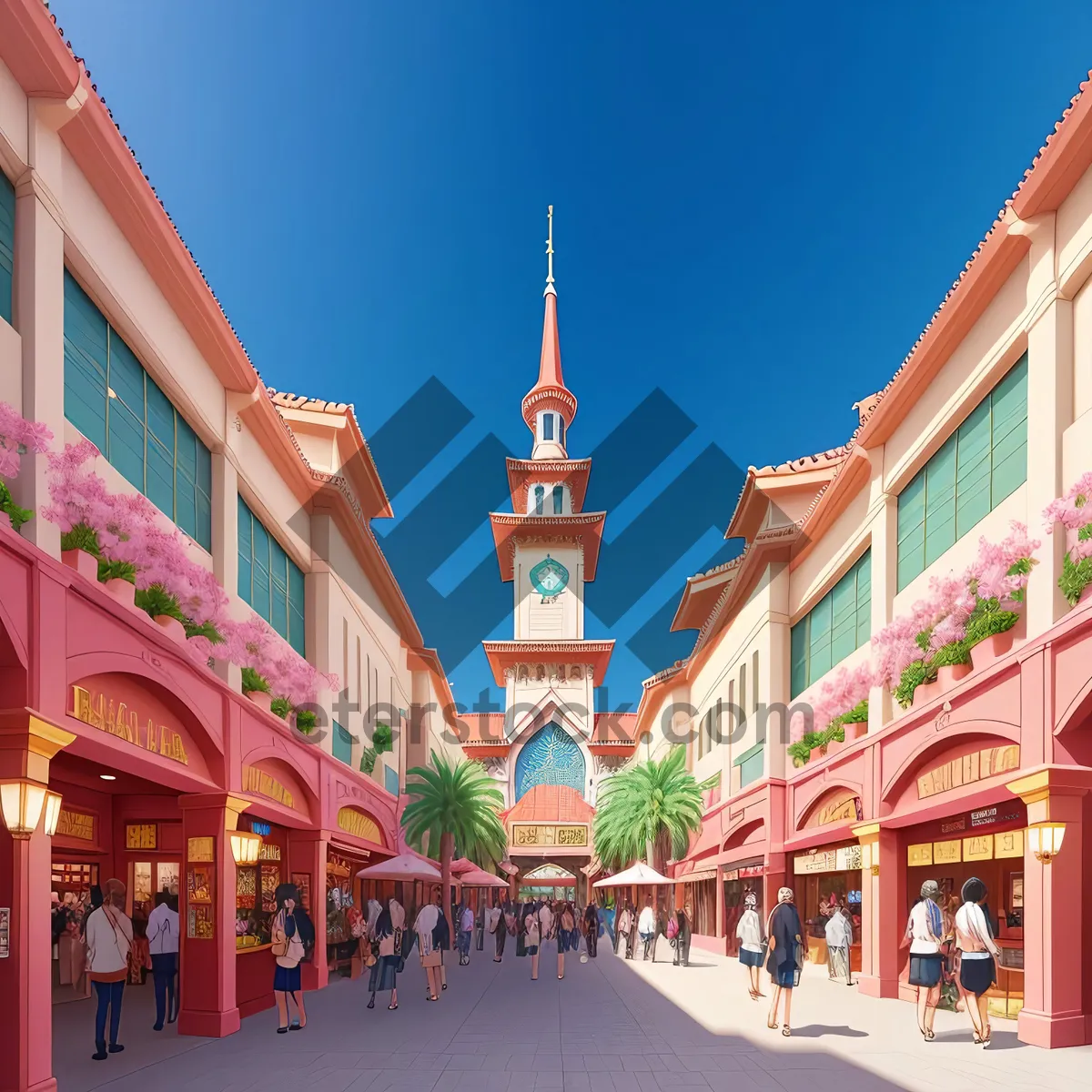 Picture of Charming Historic Town Square with Architectural Landmarks