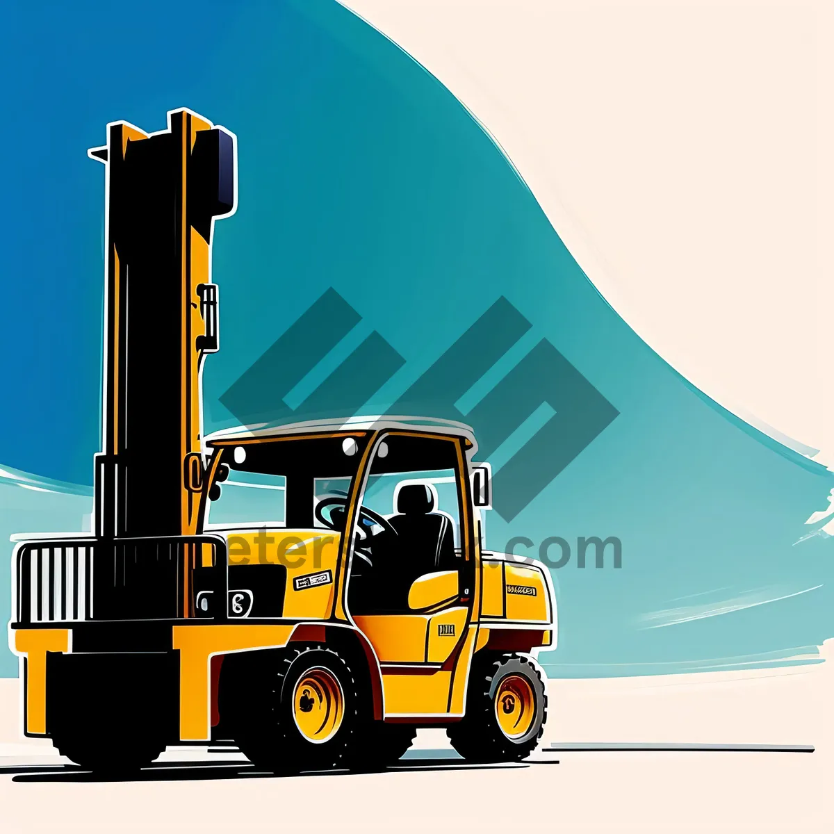 Picture of Yellow Heavy Duty Forklift Loader at Construction Site