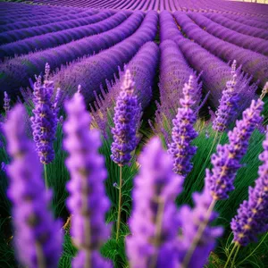 Serene Lavender Meadow in Full Bloom