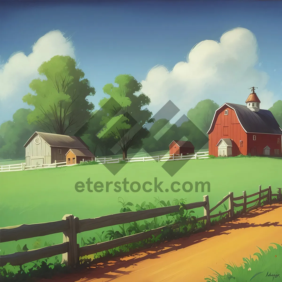 Picture of Rustic Farmhouse Amidst Serene Countryside