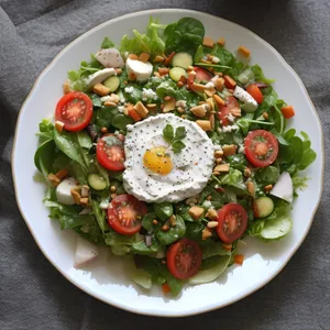 Fresh Gourmet Salad with Cheese and Vegetables