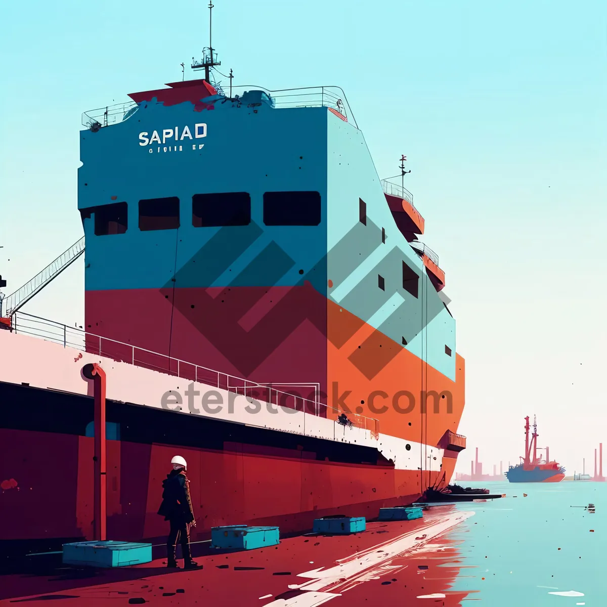 Picture of Shipping Container Ship at Port: Efficient Vessel for Cargo Transportation