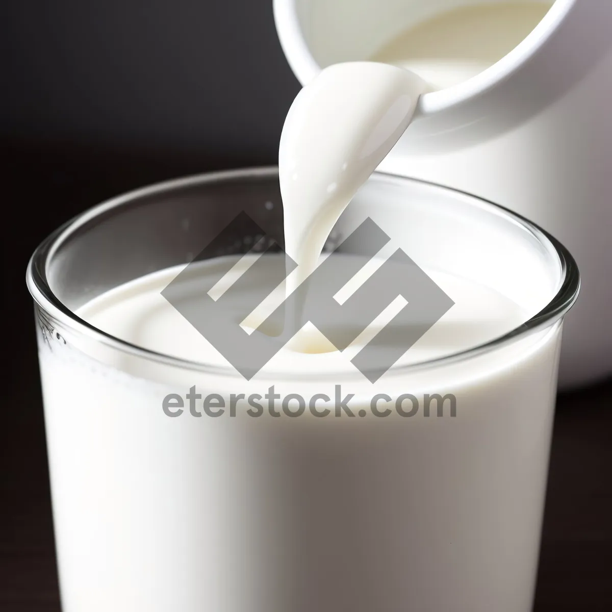 Picture of Morning Cup of Freshly Brewed Coffee and Milk