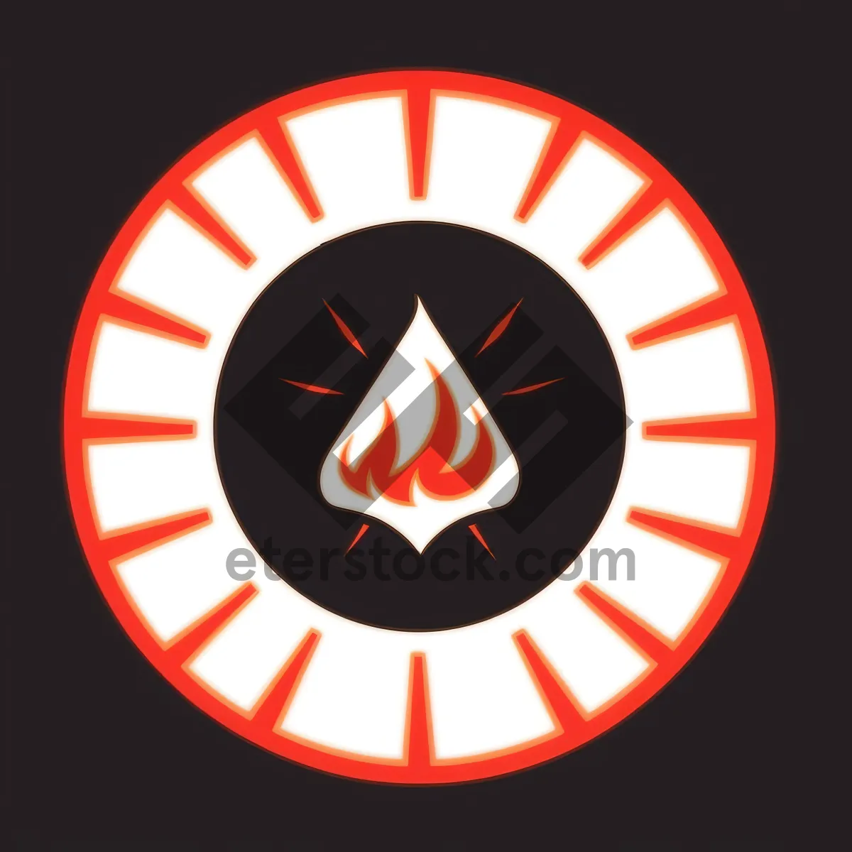 Picture of Shiny Hazard Sign Button - Glossy Business Symbol