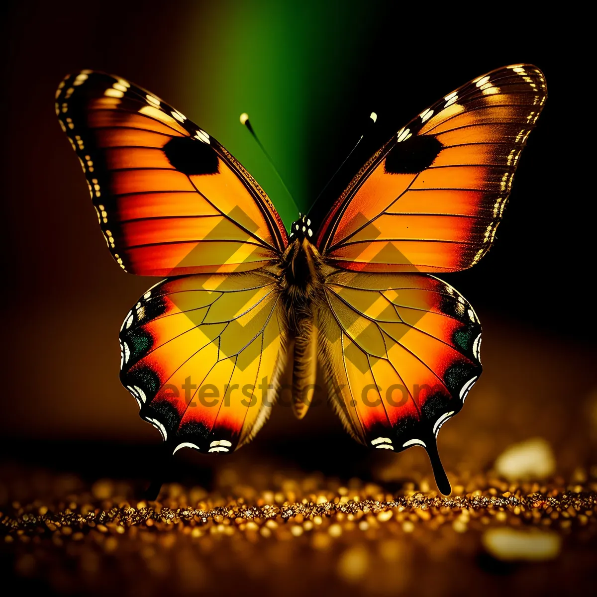 Picture of Colorful Monarch Butterfly with Vibrant Wings