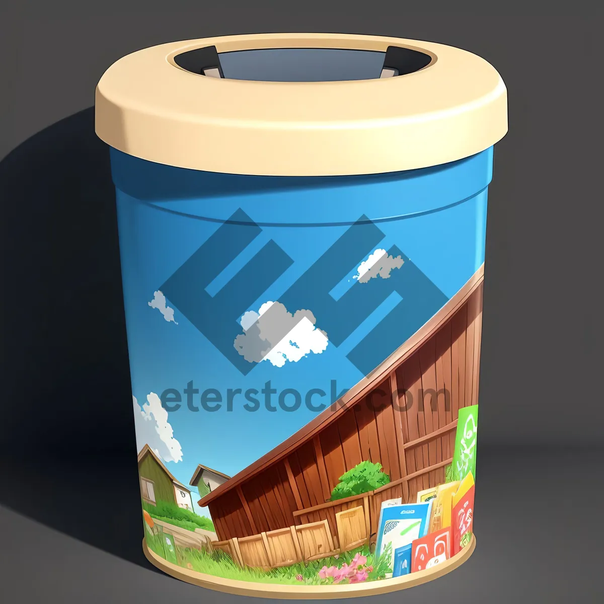 Picture of Metal Rain Barrel - Container for Harvesting Rainwater