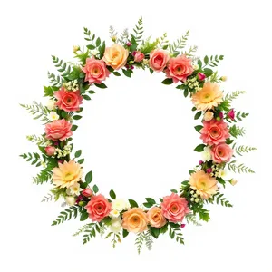 Floral Silhouette Ornate Border Decal Illustration