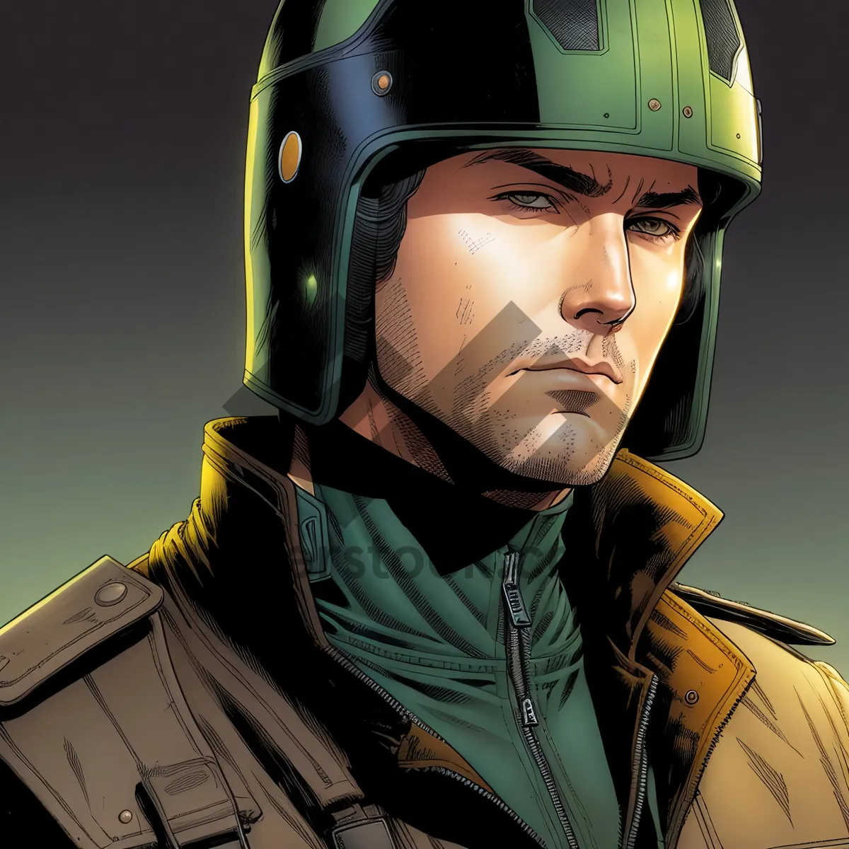 Picture of Male Construction Worker in Safety Helmet at Work Site