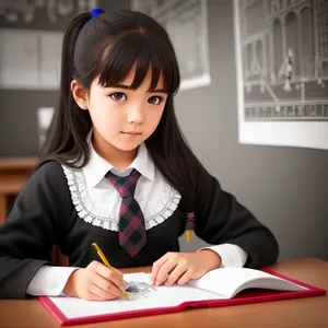 Smiling professional woman working on laptop at office desk