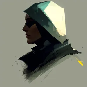 Graduation Student with Mortarboard Cap and Umbrella