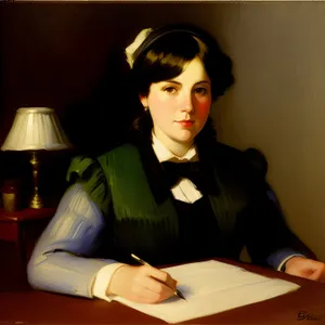 Professional Businesswoman Working at Desk with Laptop