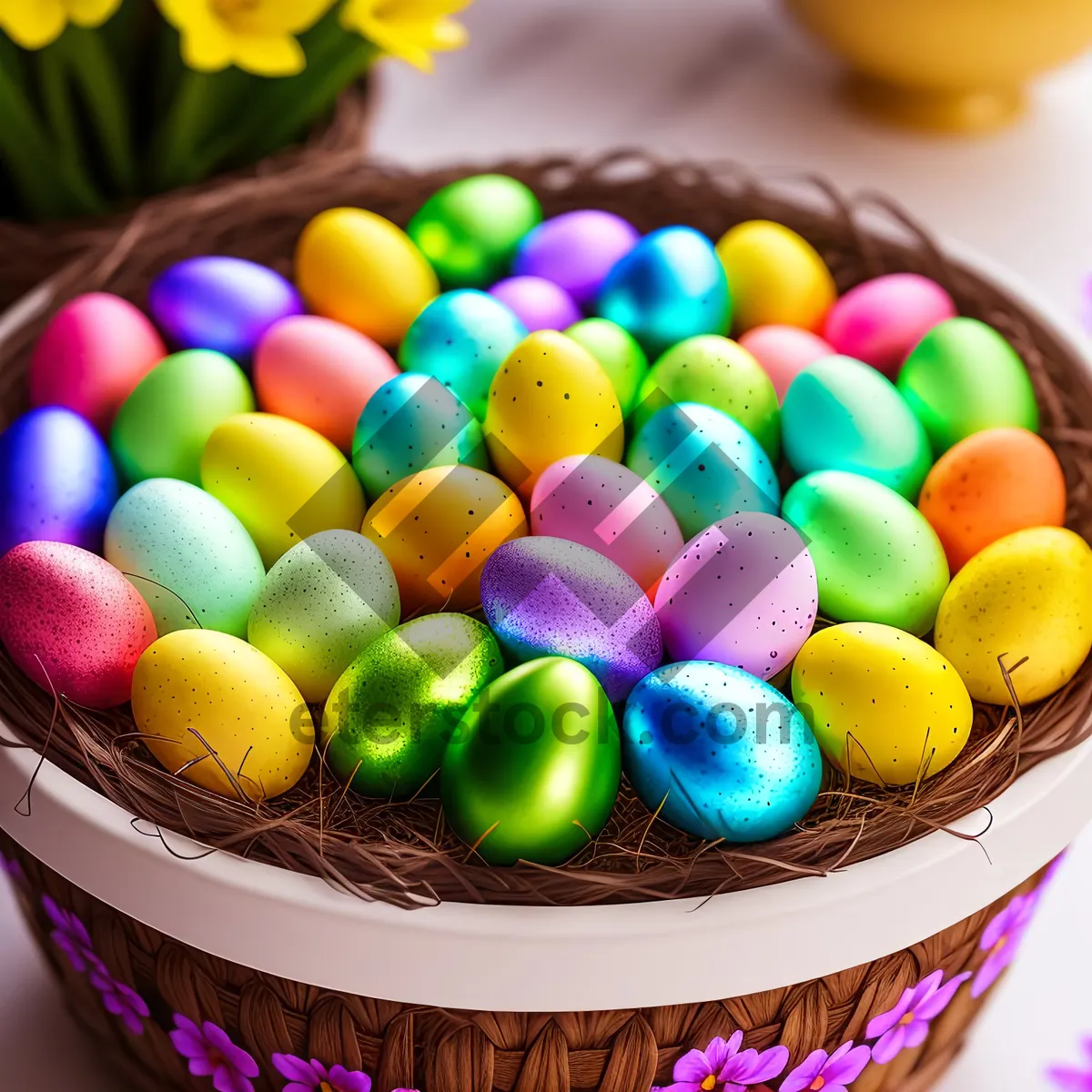 Picture of Colorful Easter Candy Delights with Sweet Chocolate