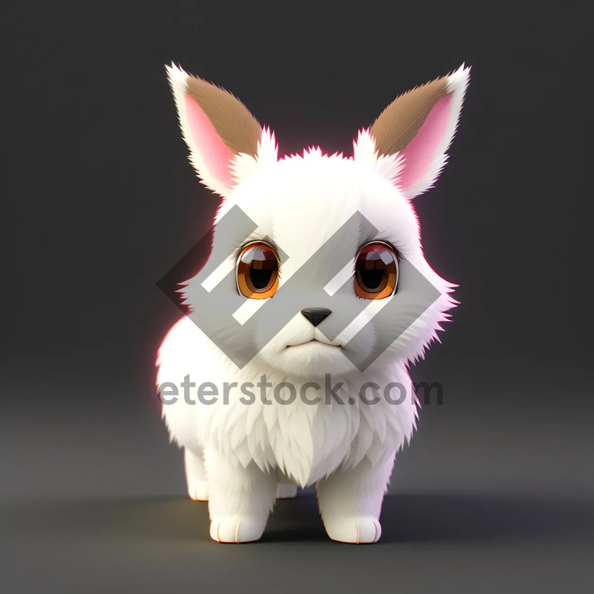 Picture of Fluffy Easter Kitty with Adorable Bunny Ears