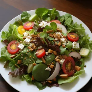 Delicious and Healthy Vegetable Salad with Olive Oil Dressing