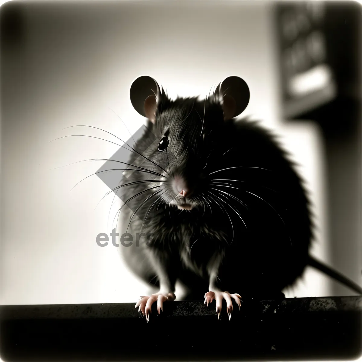 Picture of Adorable Rodent with Fluffy Fur and Whiskers