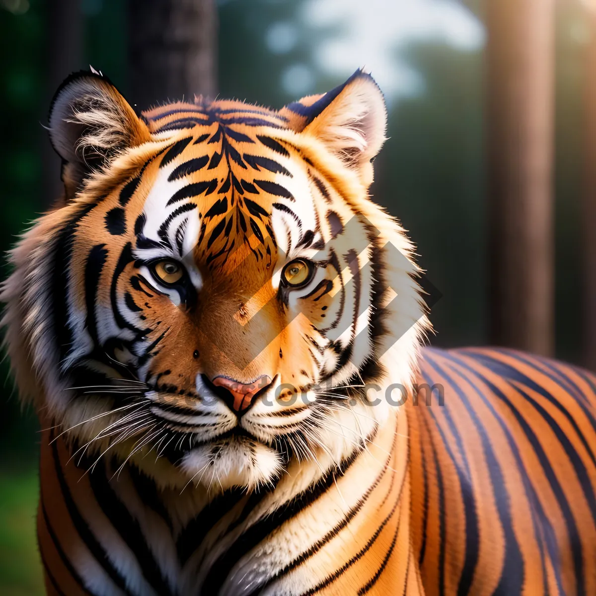 Picture of Wild Tiger Cat: Majestic Feline Predator in Safari