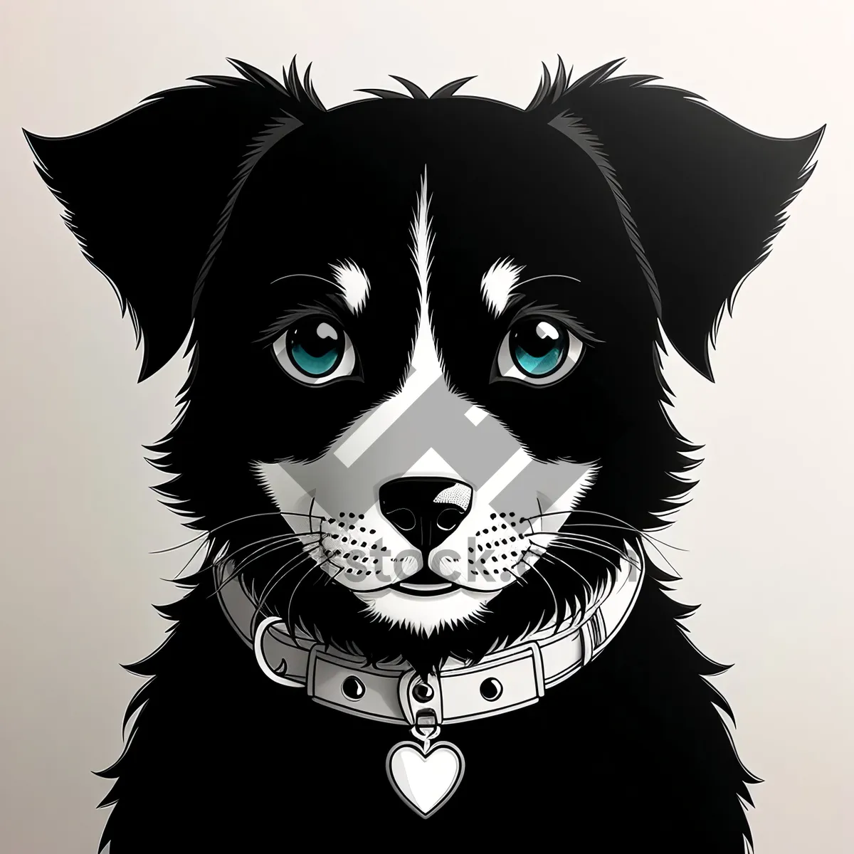 Picture of Stylish Black Hair Cartoon Art