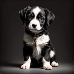 Adorable Border Collie Puppy in Studio Portrait