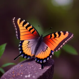 Colorful Monarch Butterfly with Delicate Wings on Flower